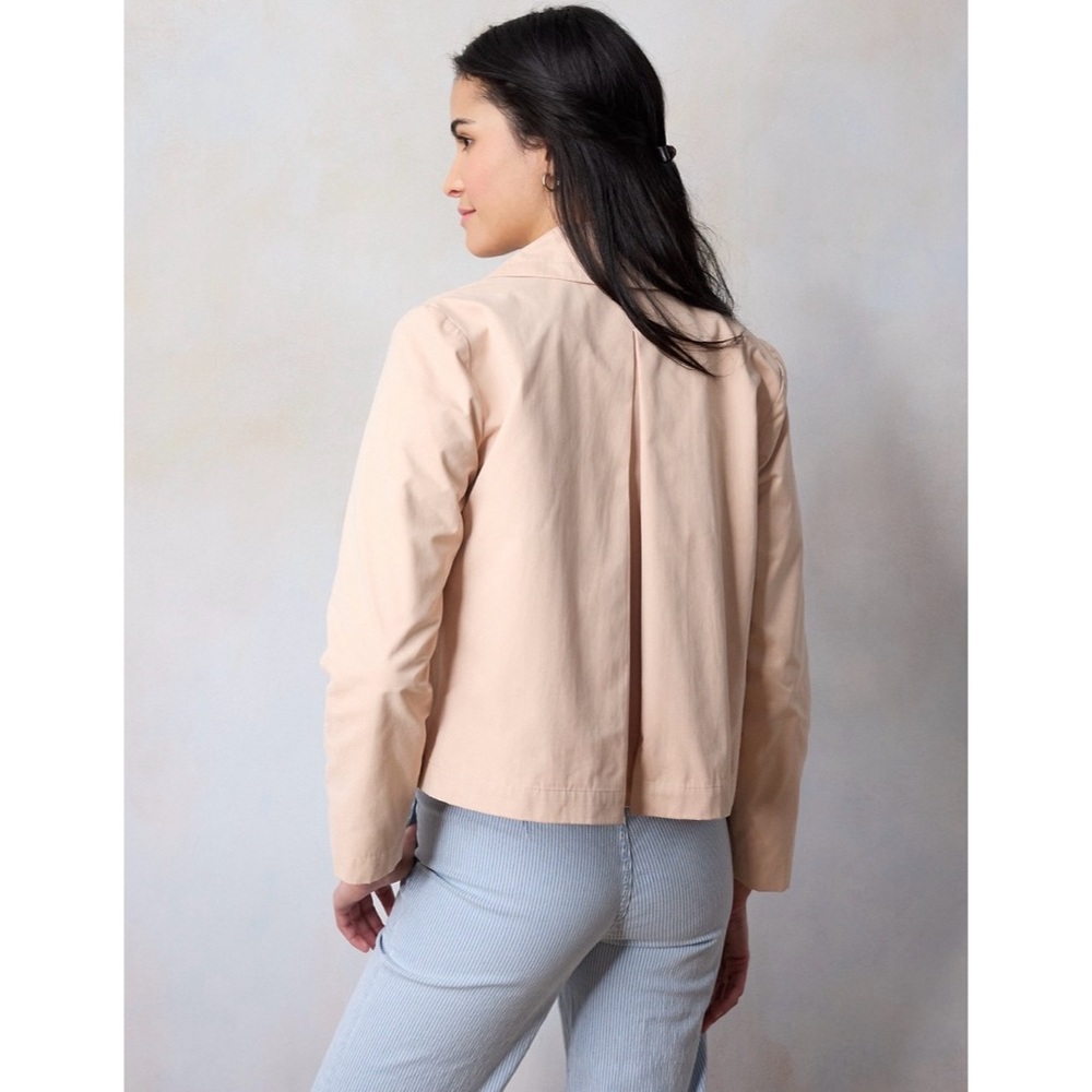 NWT LC Lauren Conrad Short Trench Coat Peach Size M Size XL - Picture 2 of 5